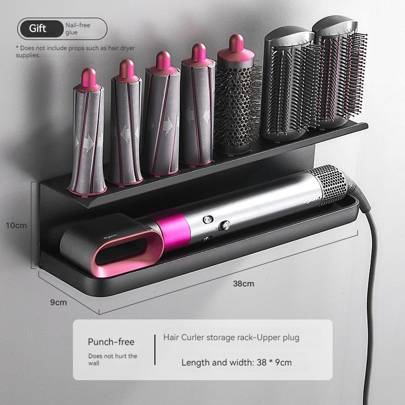 Punch Free Styling Machine Hanger Bathroom Hair Dryer Shelf