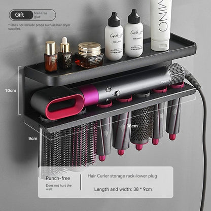 Punch Free Styling Machine Hanger Bathroom Hair Dryer Shelf