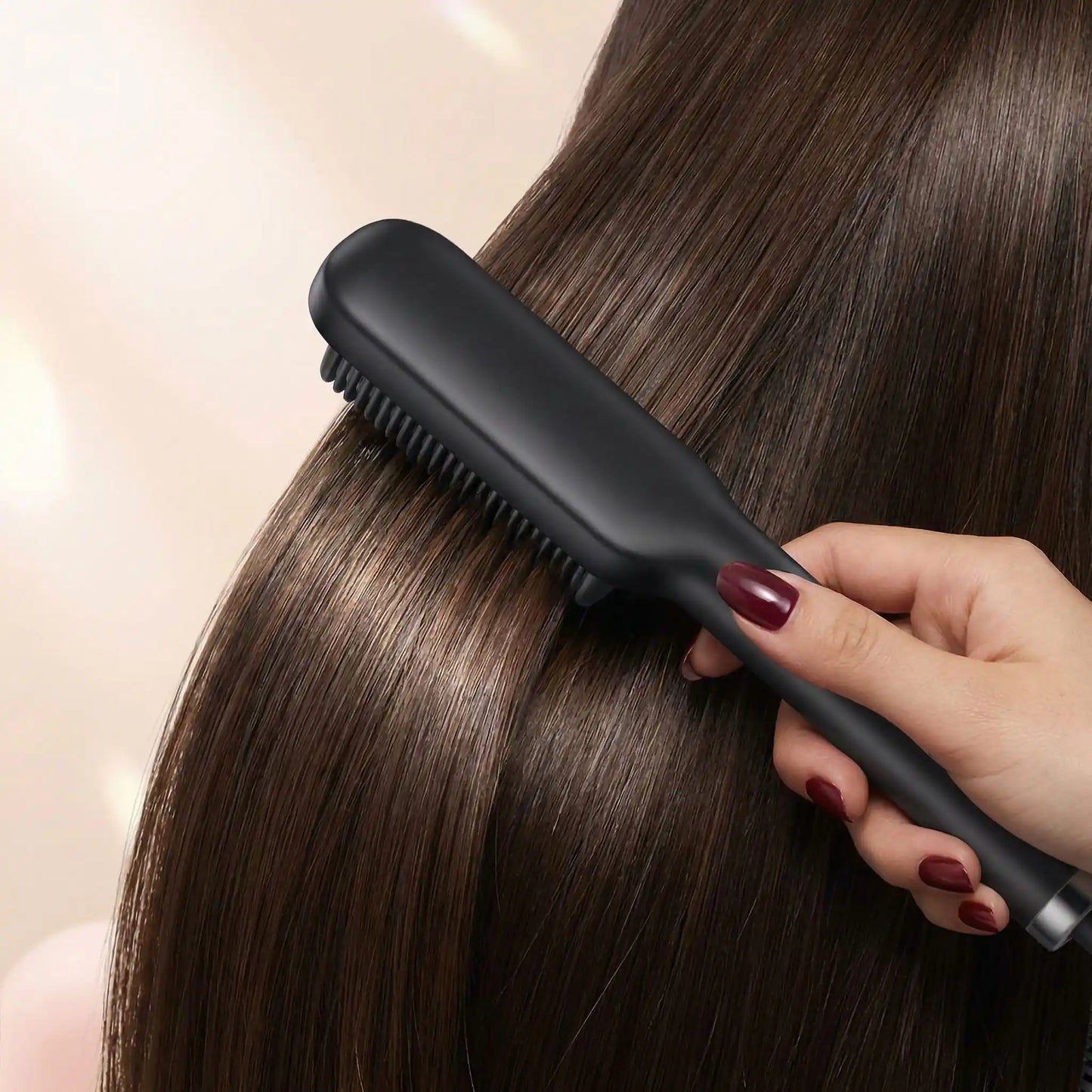 Brosse chauffante cheveux lisse