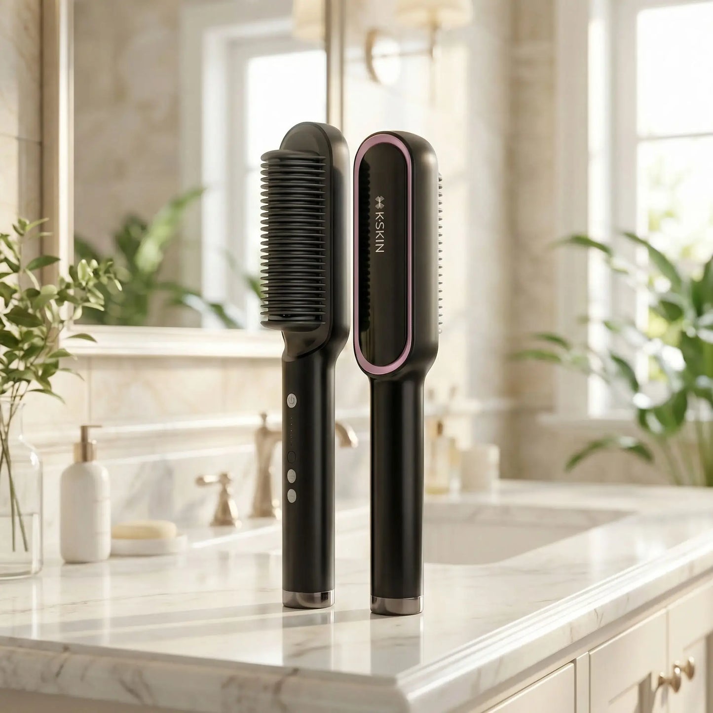 Brosse chaufante professionnelle 2 en 1