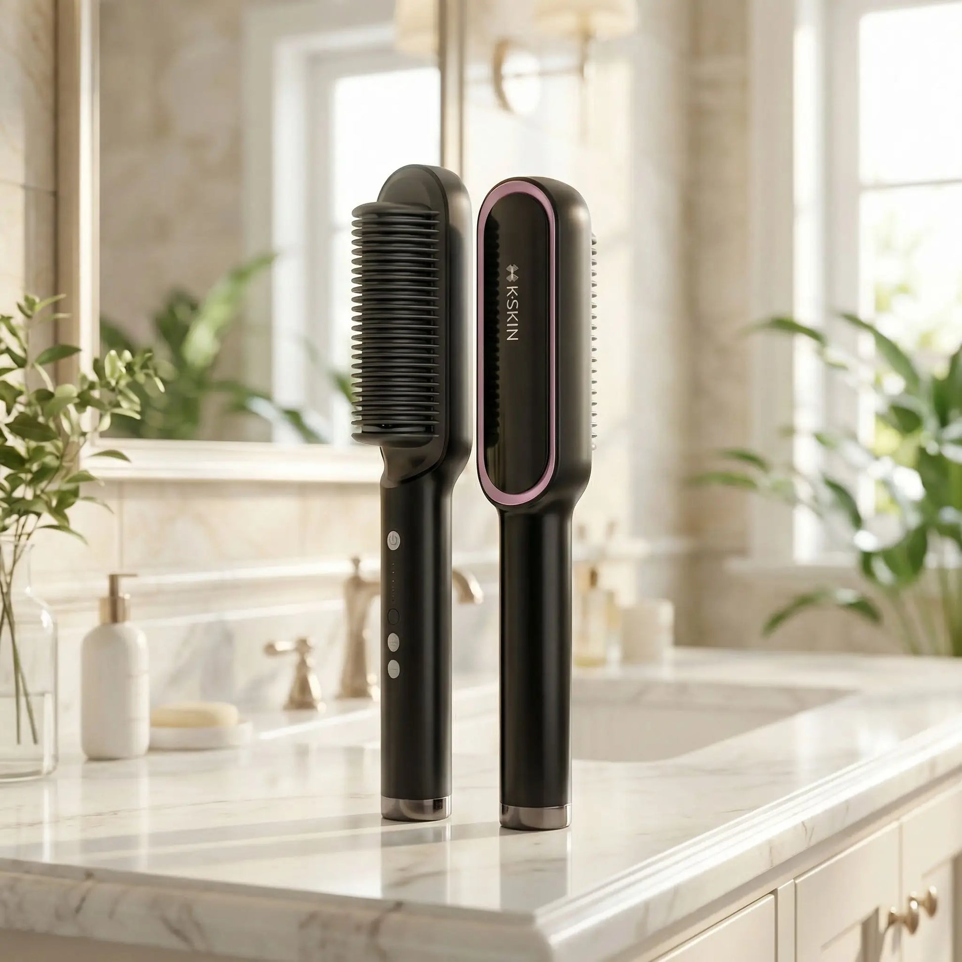 Brosse chaufante professionnelle 2 en 1