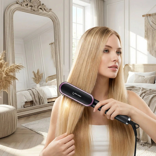 brosse chauffante cheveux lisse protection thermique pro